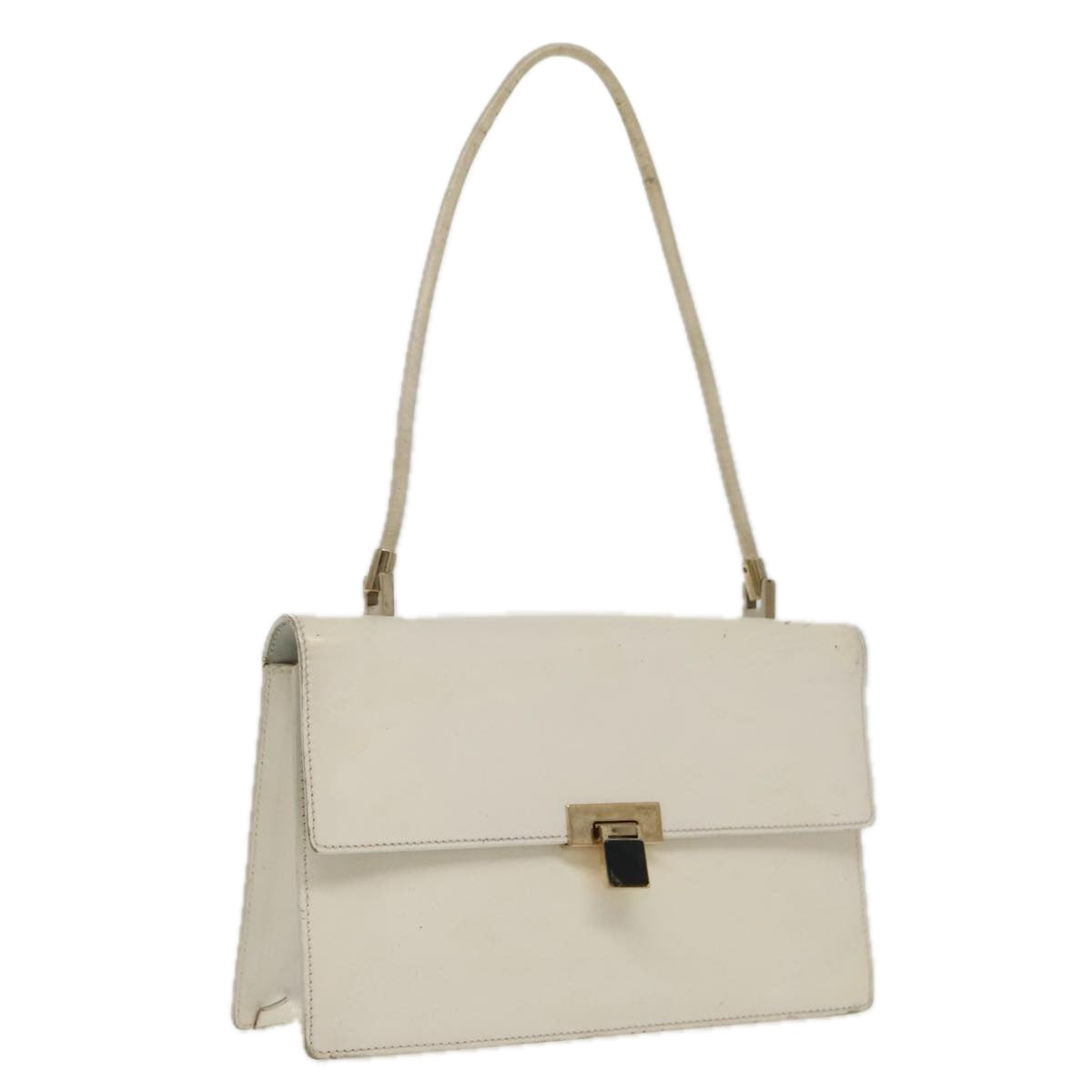 GUCCI Shoulder Bag Enamel White Gold 001 4221 Auth 96073