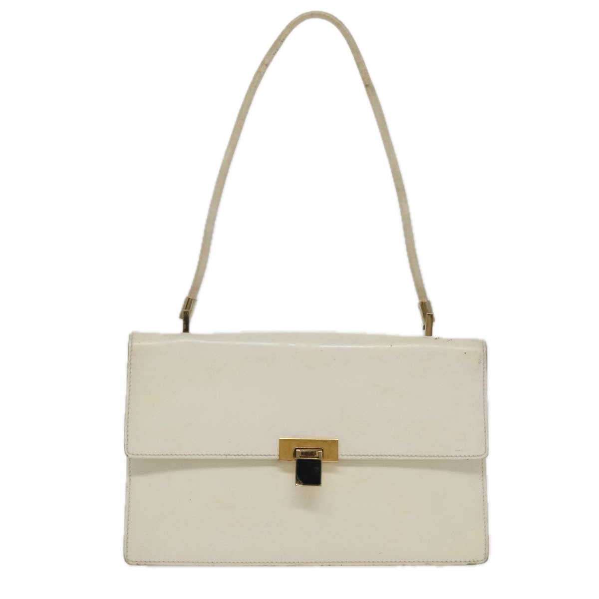 GUCCI Shoulder Bag Enamel White Gold 001 4221 Auth 96073