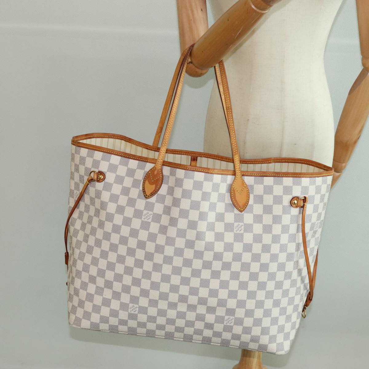 LOUIS VUITTON Damier Azur Neverfull GM Tote Bag N41360 LV Auth 96112