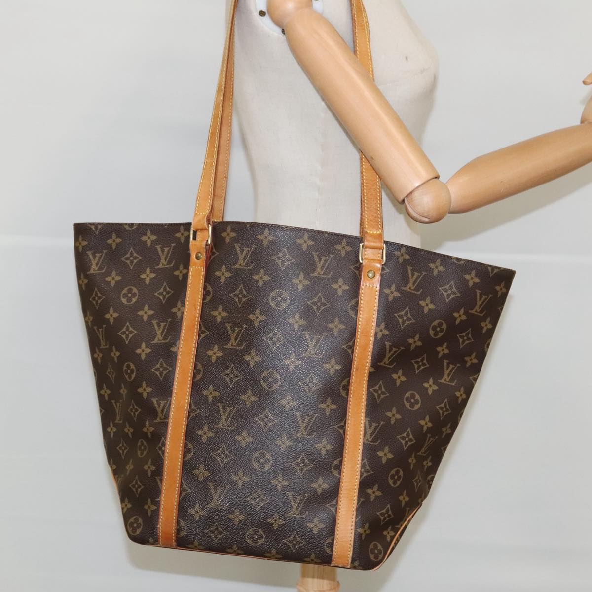 LOUIS VUITTON Monogram Sac Shopping Tote Bag M51108 LV Auth 96115