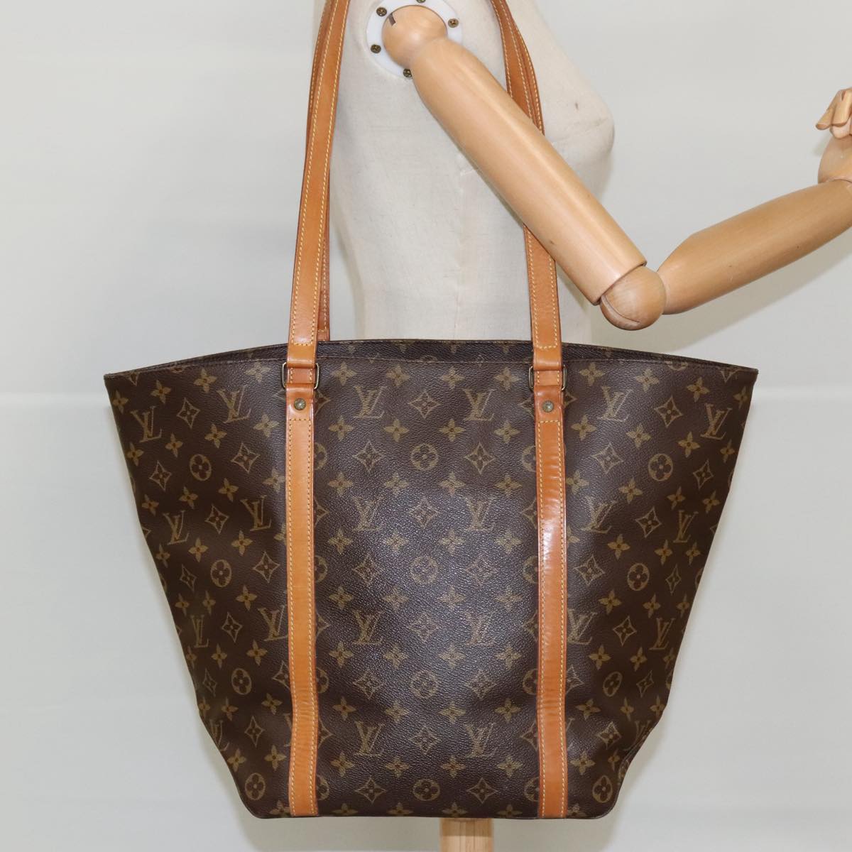 LOUIS VUITTON Monogram Sac Shopping Tote Bag M51108 LV Auth 96116