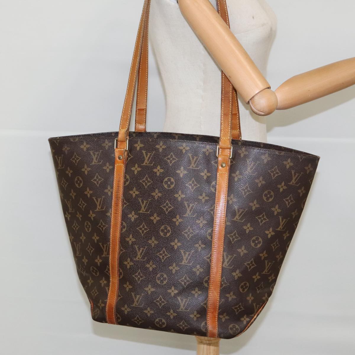 LOUIS VUITTON Monogram Sac Shopping Tote Bag M51108 LV Auth 96118