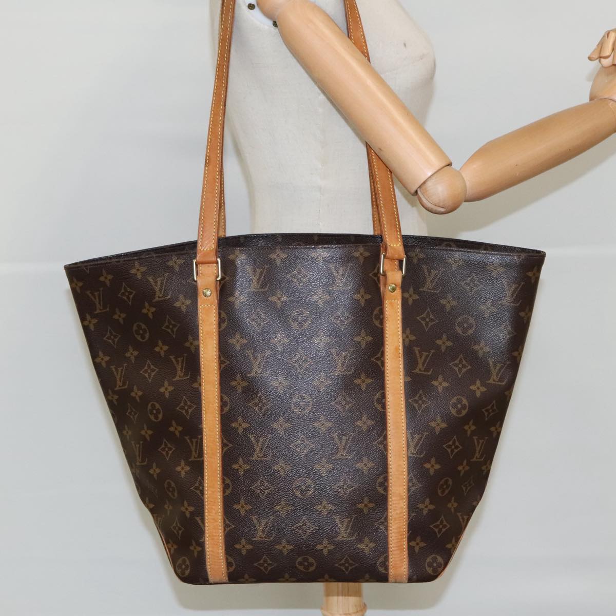 LOUIS VUITTON Monogram Sac Shopping Tote Bag M51108 LV Auth 96119