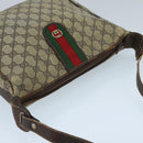 GUCCI GG Supreme Web Sherry Line Shoulder Bag PVC Beige Gold Red Auth 96165-6
