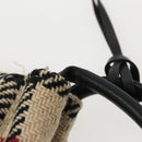 BURBERRY Nova Check Hand Bag Canvas Beige Auth 96173-9