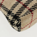 BURBERRY Nova Check Hand Bag Canvas Beige Auth 96173-18