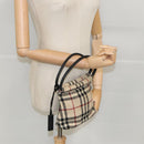 BURBERRY Nova Check Hand Bag Canvas Beige Auth 96173-22