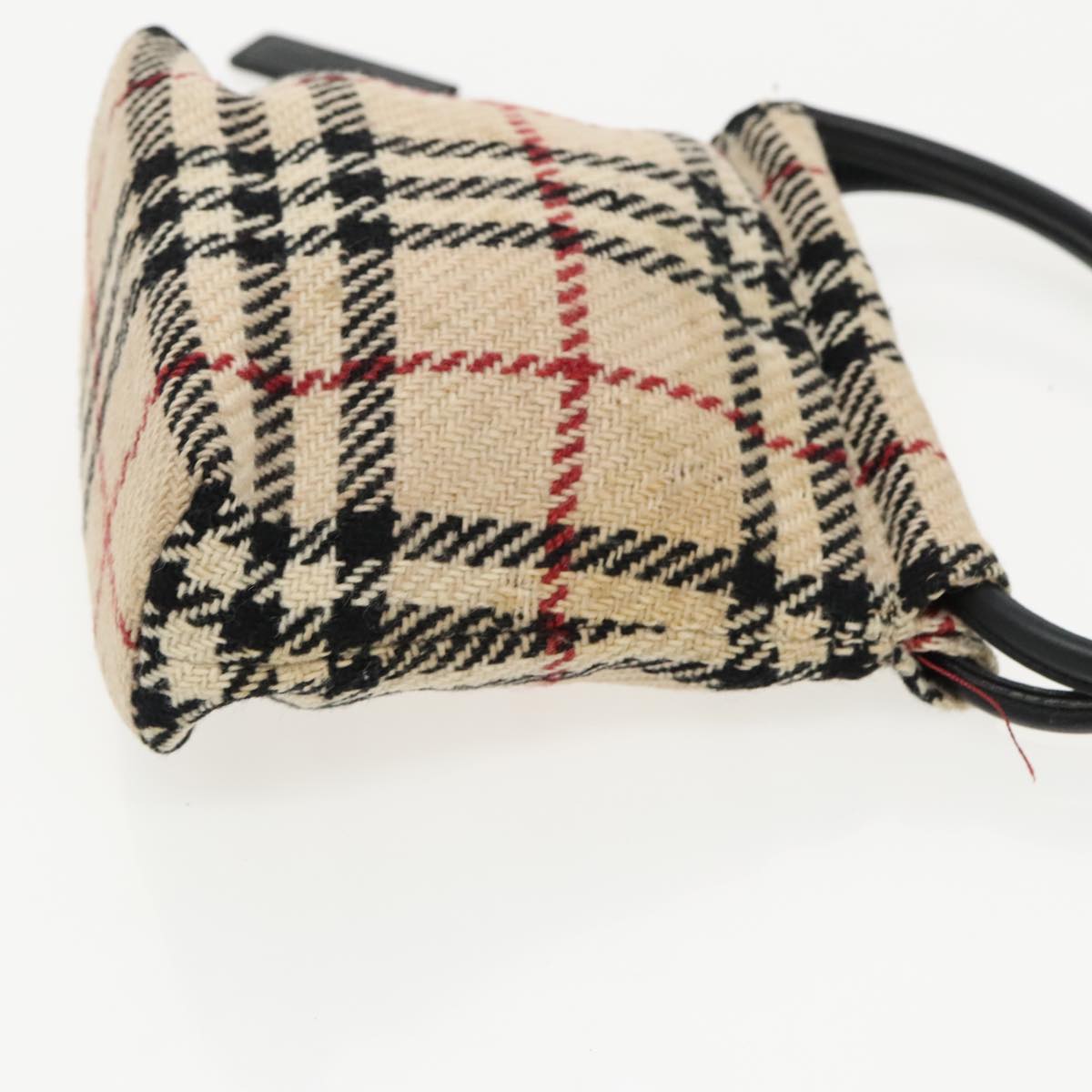 BURBERRY Nova Check Hand Bag Canvas Beige Auth 96173