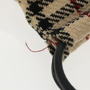 BURBERRY Nova Check Hand Bag Canvas Beige Auth 96173-8