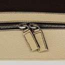 PRADA Hand Bag Canvas Silver Brown Auth 96183-20