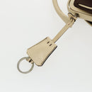 PRADA Hand Bag Canvas Silver Brown Auth 96183-21