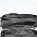 PRADA Hand Bag Canvas Silver Brown Auth 96183-28