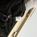 PRADA Hand Bag Canvas Silver Brown Auth 96183-11