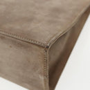 Salvatore Ferragamo Gancini Chain Shoulder Bag Suede Gray Gold Auth 96186-9