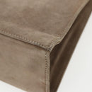 Salvatore Ferragamo Gancini Chain Shoulder Bag Suede Gray Gold Auth 96186-15