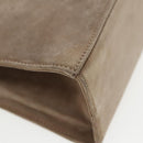 Salvatore Ferragamo Gancini Chain Shoulder Bag Suede Gray Gold Auth 96186-16