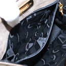 Salvatore Ferragamo Gancini Chain Shoulder Bag Suede Gray Gold Auth 96186-19