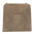 Salvatore Ferragamo Gancini Chain Shoulder Bag Suede Gray Gold Auth 96186-2