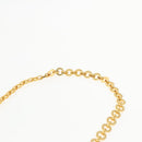 Salvatore Ferragamo Gancini Chain Shoulder Bag Suede Gray Gold Auth 96186-8