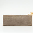 Salvatore Ferragamo Gancini Chain Shoulder Bag Suede Gray Gold Auth 96186-5