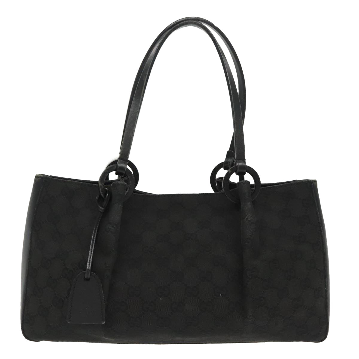 GUCCI GG Canvas Tote Bag Black 94898 Auth 96192