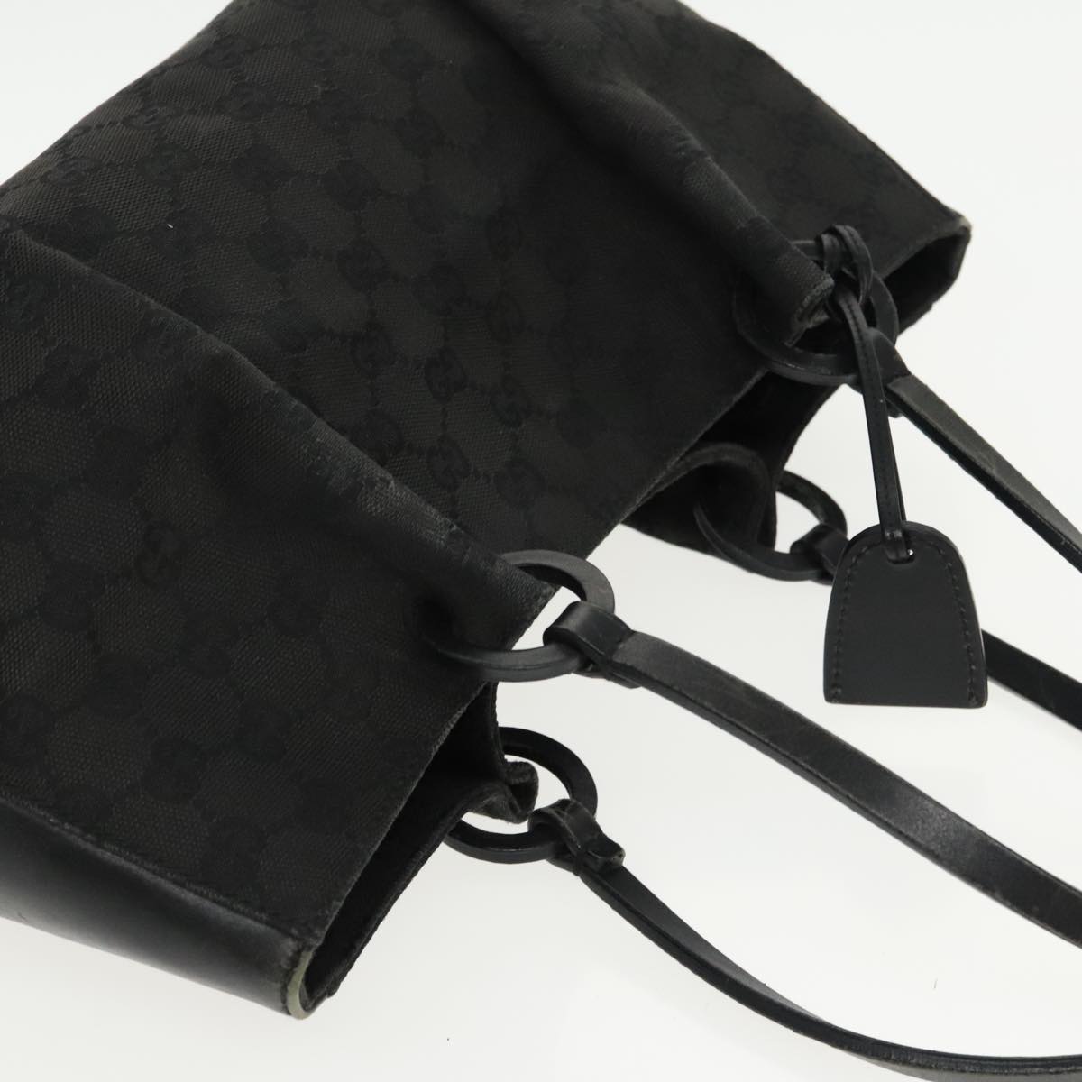 GUCCI GG Canvas Tote Bag Black 94898 Auth 96192