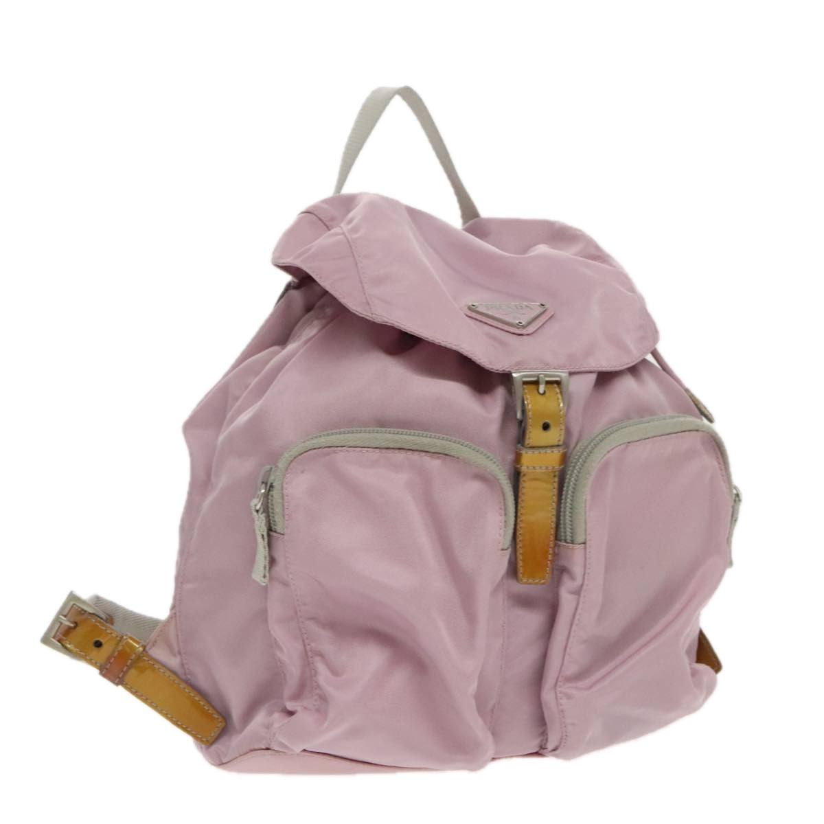 PRADA Backpack Nylon Pink Silver Auth 96205