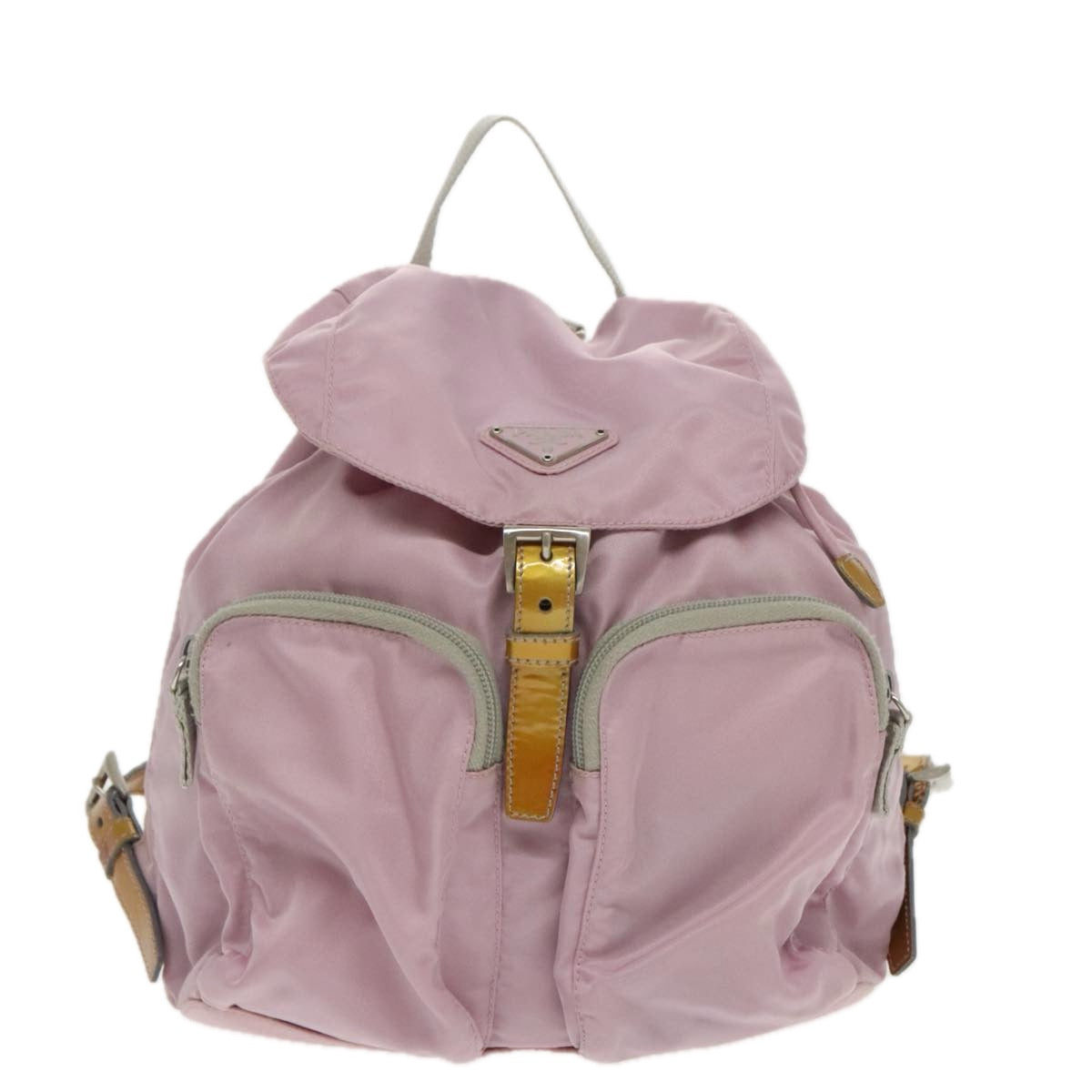 PRADA Backpack Nylon Pink Silver Auth 96205