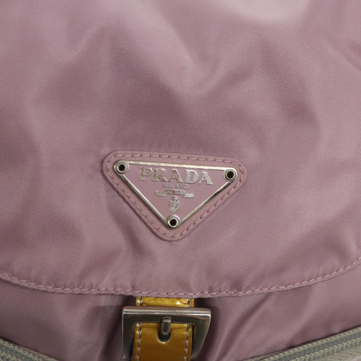 PRADA Backpack Nylon Pink Silver Auth 96205