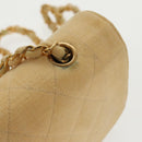 CHANEL Matelasse Chain Shoulder Bag Canvas Beige Gold CC Auth 96216-7