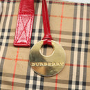 BURBERRY Nova Check Shoulder Bag Canvas Beige Red gold Auth 96222-10