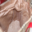 BURBERRY Nova Check Shoulder Bag Canvas Beige Red gold Auth 96222-18