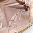 BURBERRY Nova Check Shoulder Bag Canvas Beige Red gold Auth 96222-12