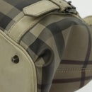 BURBERRY Nova Check Hand Bag PVC 2way Beige Auth 96223-16