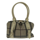 BURBERRY Nova Check Hand Bag PVC 2way Beige Auth 96223-13