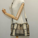 BURBERRY Nova Check Hand Bag PVC 2way Beige Auth 96223-28