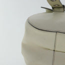 Salvatore Ferragamo Gancini Hand Bag Leather White Silver Auth 96226-14