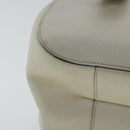 Salvatore Ferragamo Gancini Hand Bag Leather White Silver Auth 96226-16