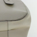 Salvatore Ferragamo Gancini Hand Bag Leather White Silver Auth 96226-9