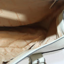 Salvatore Ferragamo Gancini Hand Bag Leather White Silver Auth 96226-18