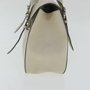 Salvatore Ferragamo Gancini Hand Bag Leather White Silver Auth 96226-4