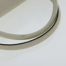 Salvatore Ferragamo Gancini Hand Bag Leather White Silver Auth 96226-7