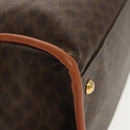 CELINE Macadam Canvas Tote Bag PVC Leather Brown Gold Auth 96231-14