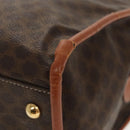 CELINE Macadam Canvas Tote Bag PVC Leather Brown Gold Auth 96231-9