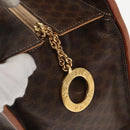 CELINE Macadam Canvas Tote Bag PVC Leather Brown Gold Auth 96231-10