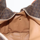 CELINE Macadam Canvas Tote Bag PVC Leather Brown Gold Auth 96231-18