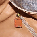 CELINE Macadam Canvas Tote Bag PVC Leather Brown Gold Auth 96231-20