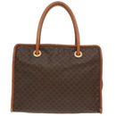 CELINE Macadam Canvas Tote Bag PVC Leather Brown Gold Auth 96231-13