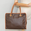 CELINE Macadam Canvas Tote Bag PVC Leather Brown Gold Auth 96231-22