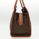 CELINE Macadam Canvas Tote Bag PVC Leather Brown Gold Auth 96231-3